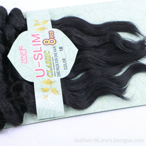 Adorable cheap premium fiber U-SLIM 8pcs hair weaves,popular natural hair synthetic hair extensions for black women